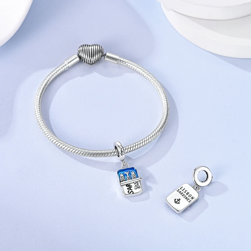 925 Sterling Silber Sardinen-Anhänger Perle CZ Zirkon Anhänger Passend für Original-Armband DIY Schmuck Geschenk – Detail 1