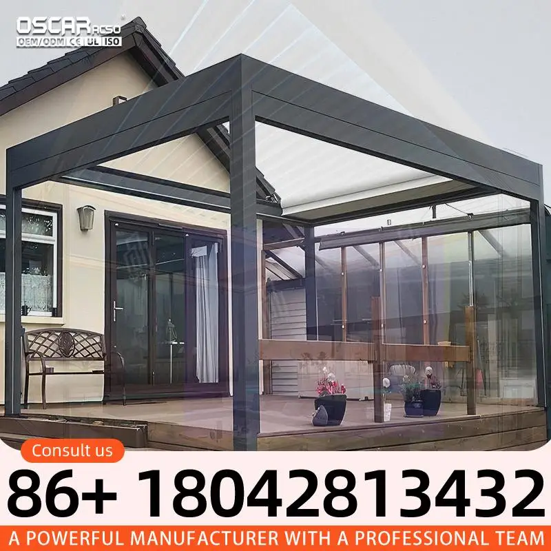 

Ручная алюминиевая беседка с плоской жалюзи на крыше для сада, патио, заднего двора, открытой затенения, пергола