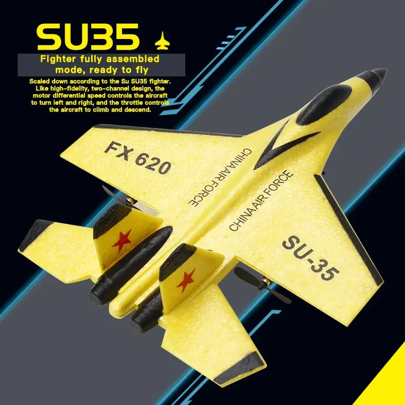 RC Vliegtuig SU35 Met LED Verlichting 2.4G Afstandsbediening Vliegtuigen Vliegen Model Zweefvliegtuig SU57 EPP Schuim Vliegtuig Speelgoed Voor kinderen Geschenken