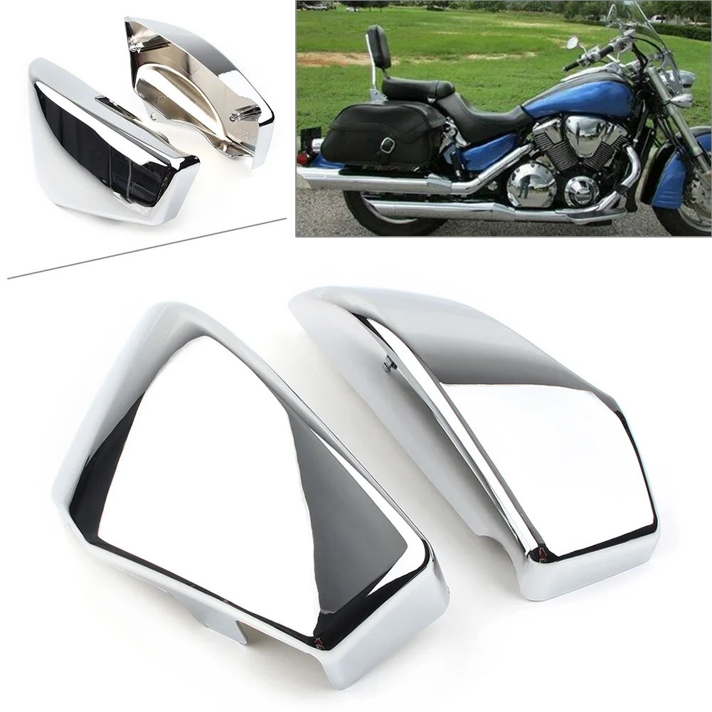 1Pair Chrome ABS Motorbike Side Battery Covers For Honda VTX1800 R/S/N/F/T 2002 2003 2004 2005 2006 2007 2008