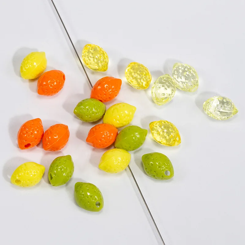 20 Stück 9x14MM zierliche Zitrone Acryl lose Perlen Charms für Schmuckherstellung Ohrringe Charm DIY handgemachte Accessoires Erkenntnisse
