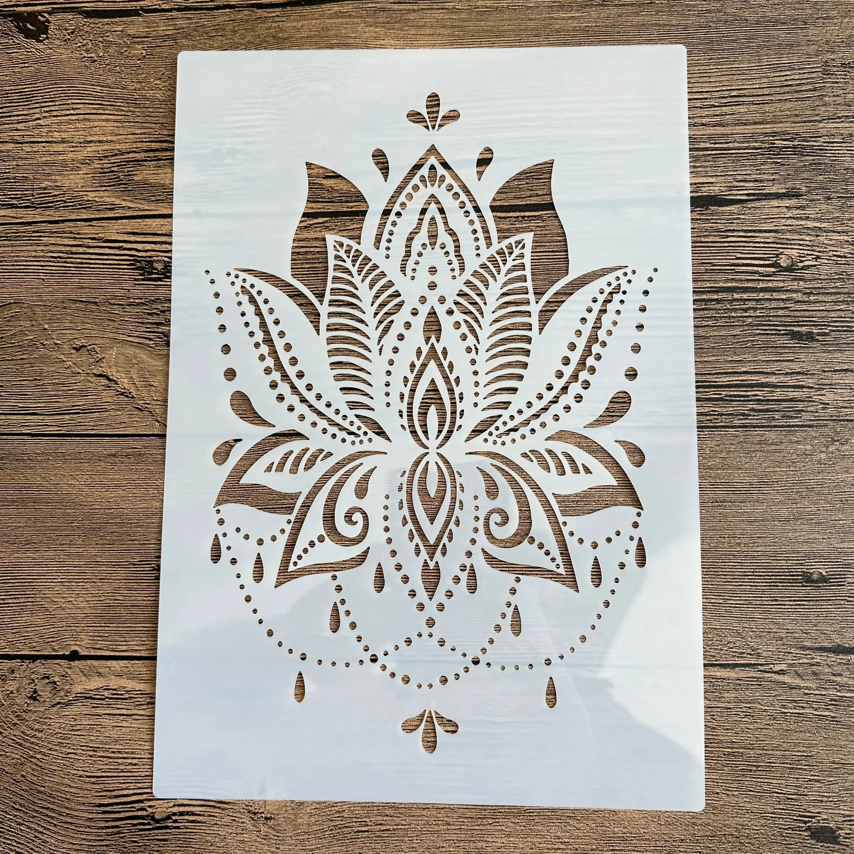 A4 29 * 21cm DIY Stencils Wall Painting Scrapbook Coloring Embossing Album Decorative Paper Card Template mandala the Buddha