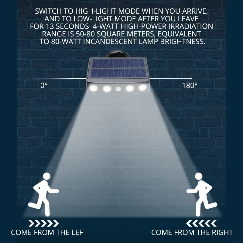 Bright Warm White Led Solar Light Outdoor Motion Sensor Waterproof IP65 Lighting for Garden Path Garage Yard Street Lamps