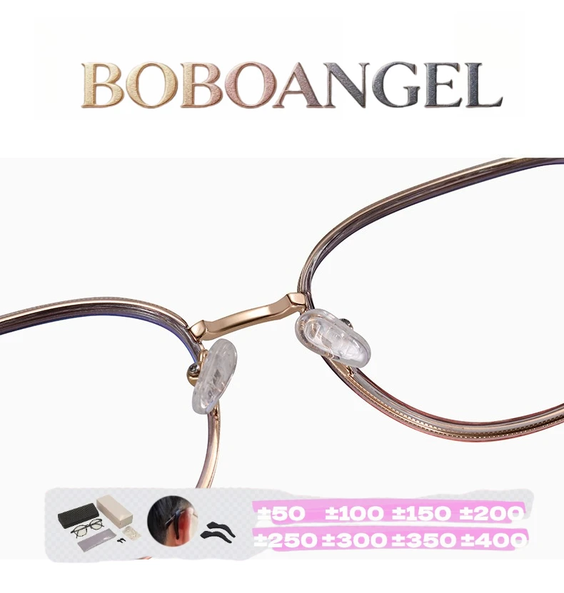 BOBOANGEL Reading Glasses Women Square Decor Vintage Optical Anti Blue Ray Myopia Progressive Prescription Eyeglasses