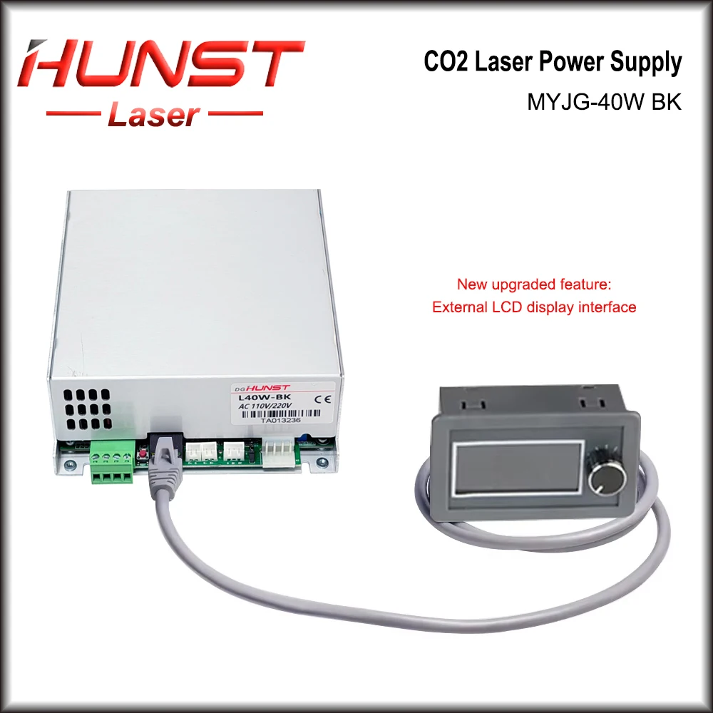 Hunst MYJG-40W CO2 Laser Power Generator 110V/220V With LCD Port Display Current for 40W Laser Engraver