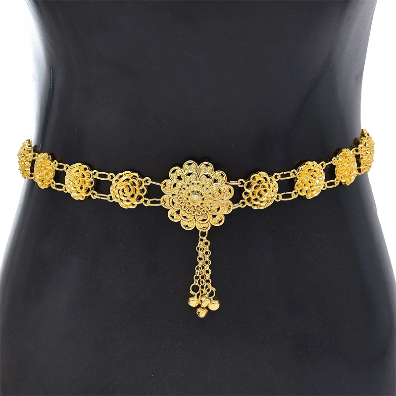 Traditional Sarong Gold Color Belt Vintage Jewelry Buckle Belt Necklace For Woman Decoration