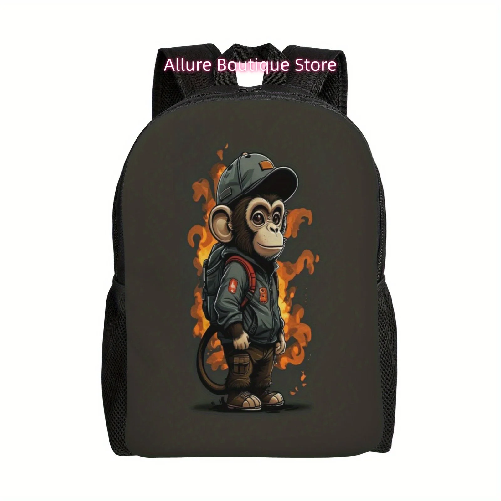 Stable Monkey Print Backpack, Book Bag For Men And Women, Lightweight Adjustable Backpack, Large Capacity Laptop Bag For School,