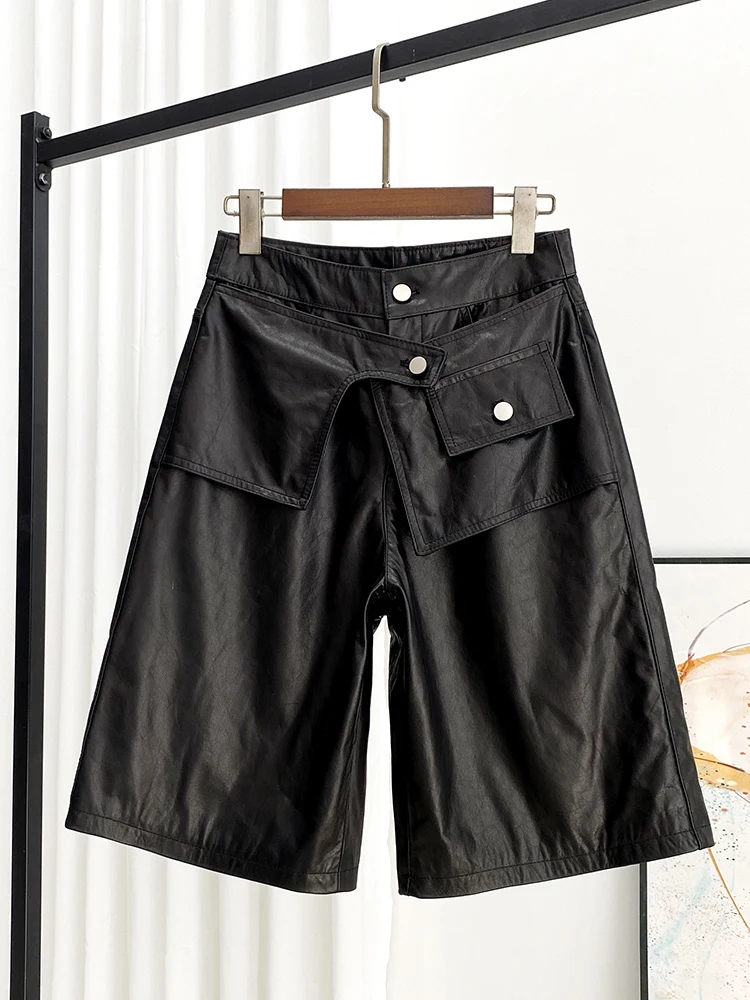 

Autumn New High Quality Genuine Leather Pants Women's Loose All-Matching Casual Sheepskin Wide-Leg