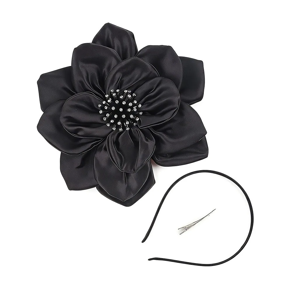 

New Exaggerated Flowers Fascinator Rose Flowers Bridal Makeup Prom Headwear Hair Band