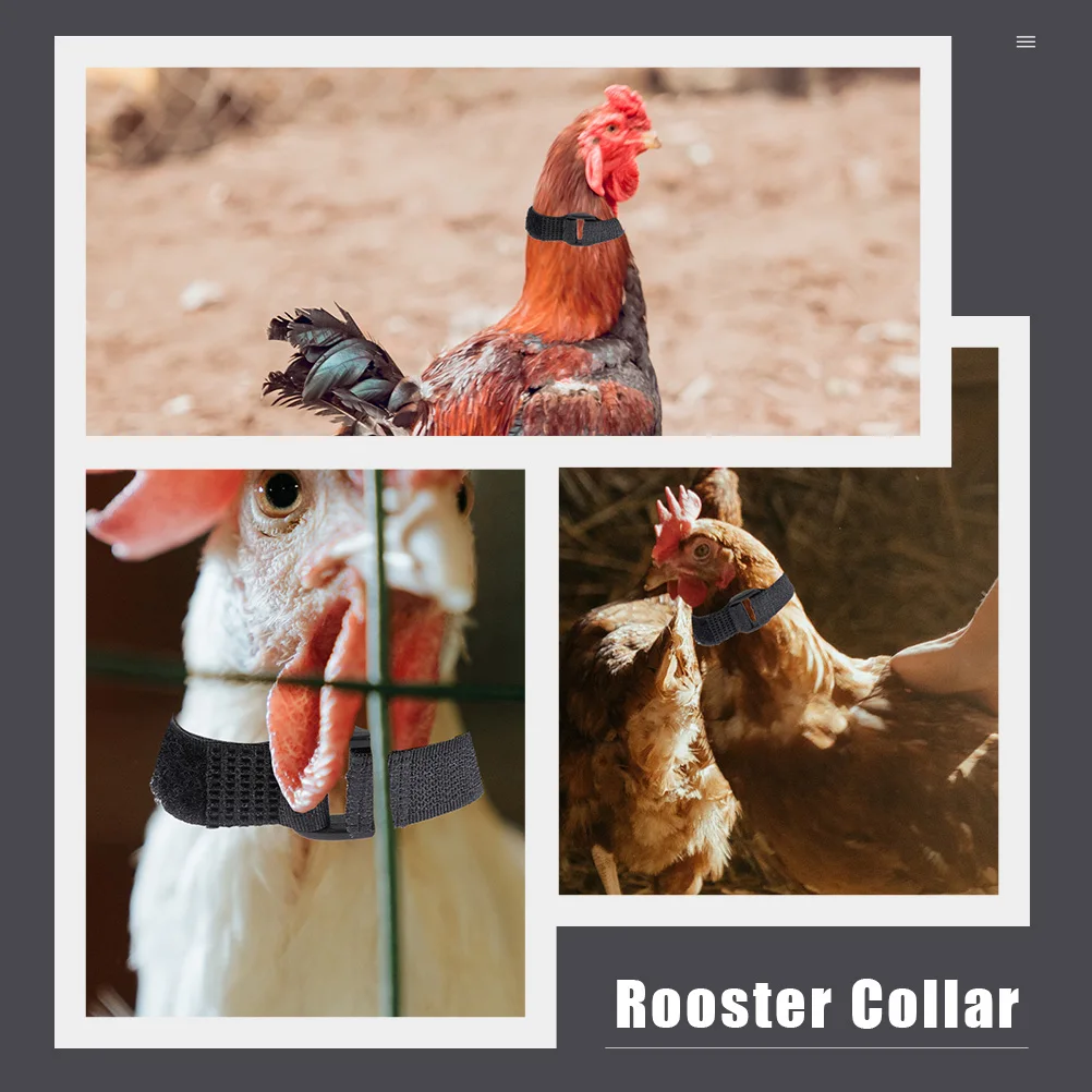 

4Pcs Adjustable Rooster Neck Rings Anti-Crowing Nylon Collars Noise Proof Poultry Collars Farm Rooster Collar Anti-Noise Collar