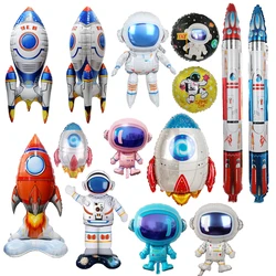 Ruimte Thema Astronaut Folie Ballon Raket vliegtuigen Ruimteschip Galaxy Helium Ballonnen Jongen Kids Verjaardagsfeestje Decor Baby Douche