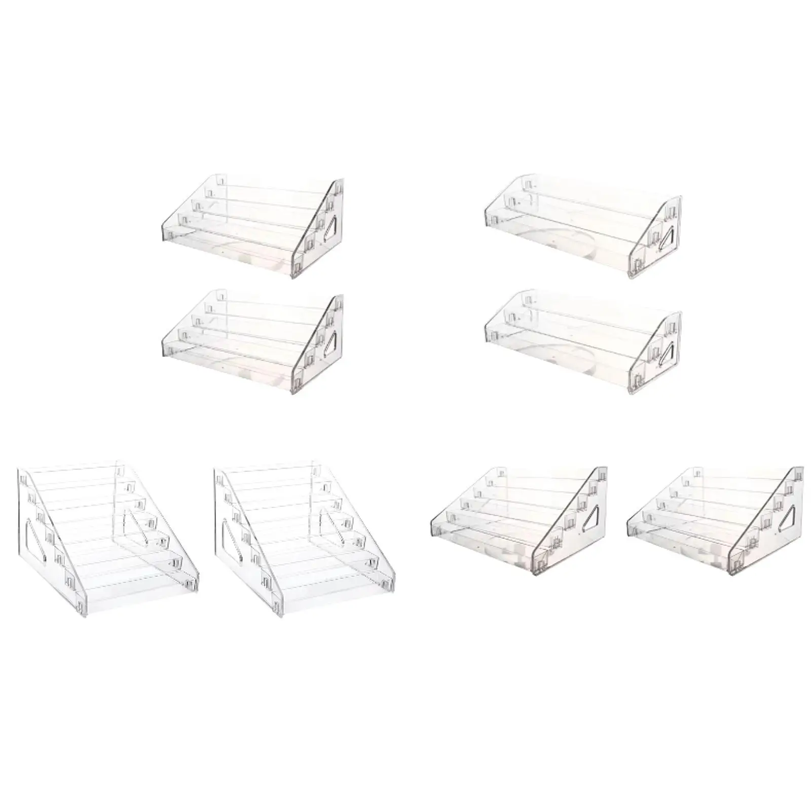 2Pcs Nail Polish Rack Tiered Display Shelf Essential Oils Transparent Tabletop Acrylic Lipstick Holder Display Stands Organizer