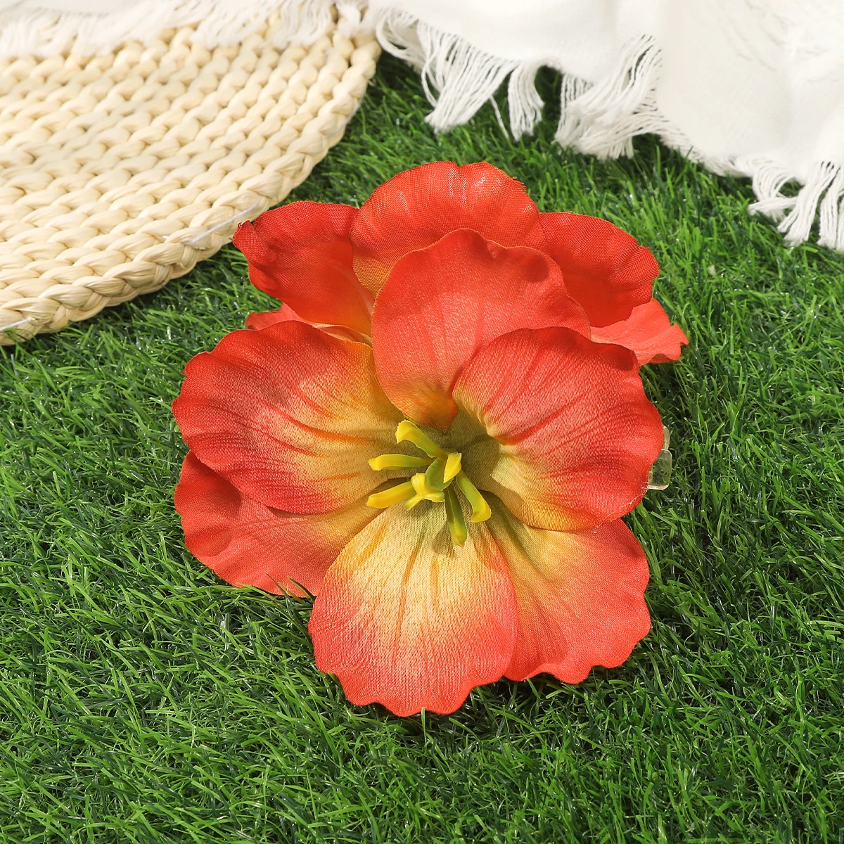 AWAYTR フランス生地ローズフラワーヘア爪クリップ女性女の子ヘアクリップバレッタヘアピンヘアクランプヘアアクセサリーギフト