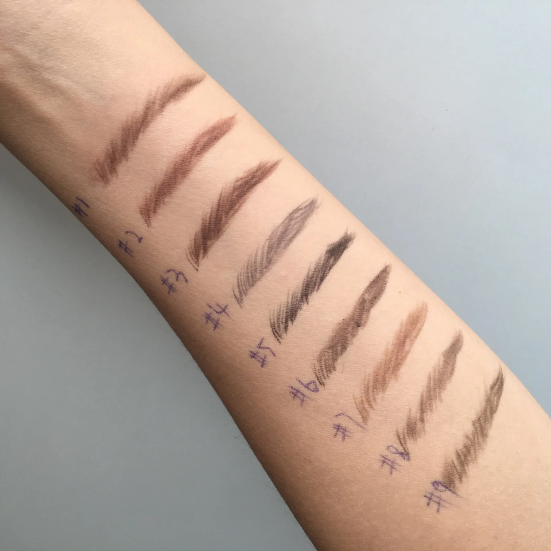 9-Farben-doppiger, ultrafeiner Augenbrauenstift, Private Label, natürlich, langlebig, schweißfest, individuelles Logo, Make-up, tierversuchsfrei