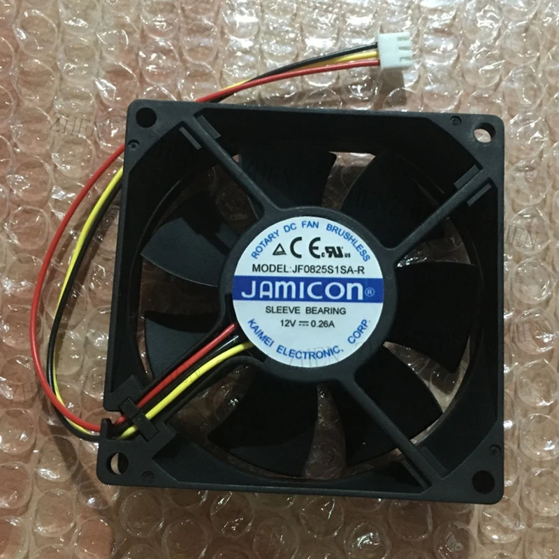 S New for JAMICON JF0825S1SA-R 12V 0.26A 8CM 8025 3 lines UPS silent fan#QW