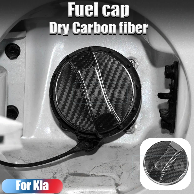 

Real Hard Carbon Fiber ForKia K3 Freddy Car inner Fuel Tank Cover Accessories Stickers tank cap true carbon fiber decorative