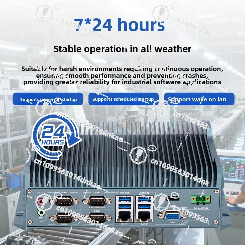 Embedded Industrial Host Computer, Multi-gigabit Network Port, Multi-serial Port Expandable, Fanless Cooling Miniature Mini