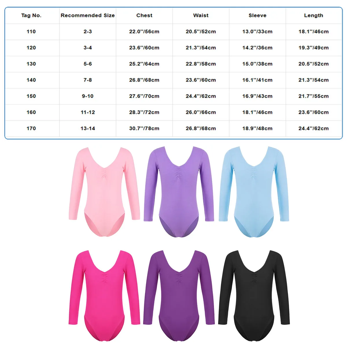 Kids Girls Long Sleeve Nude Leotard Ballet Underwear Gymnastics Training Bodysuits Dance Leotard Ballet Dress Exercise Clothes