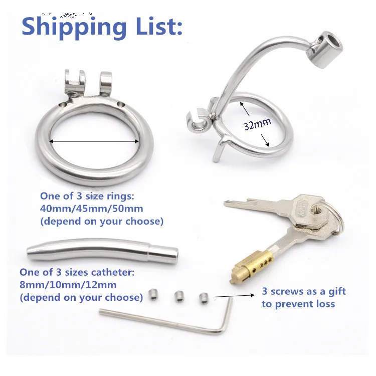 Manyjoy New Male Chastity Cage Device with Removable Urinary Bird Cock Penis Cage Dilator BDSM Restraint Sex Toy Men 6