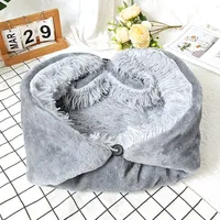 Cat Cave Dog Bed Plush Fluffy Hooded Cozy Cats Beds Cushion Sofa For Small Dogs Pet Beds Doughnut Calm Washable