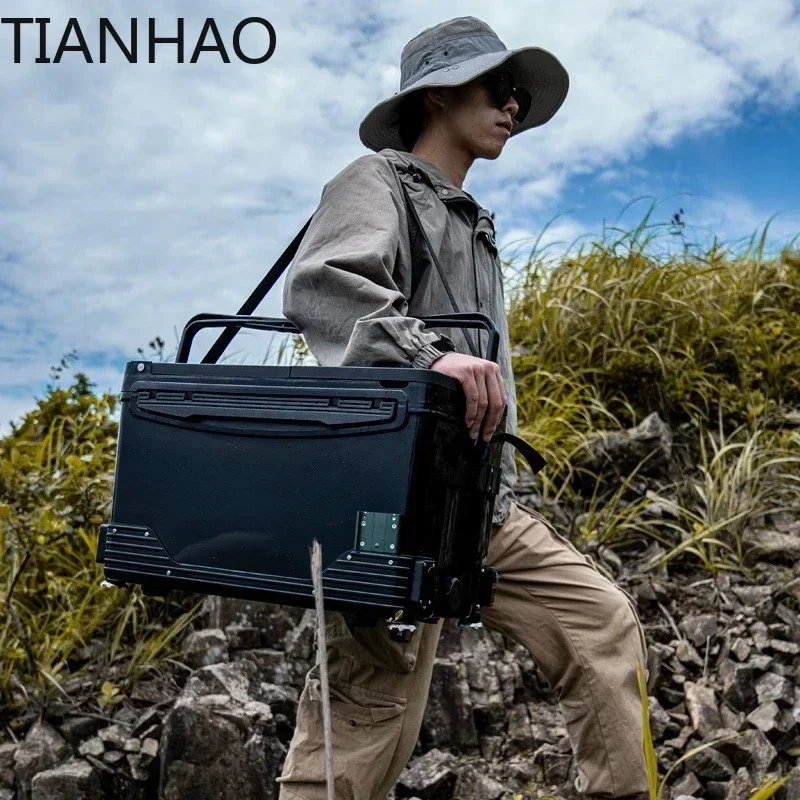 Fishing Box Complete Set with Seat Mounted Battery Holder Multifunctional Ultra Lightweight