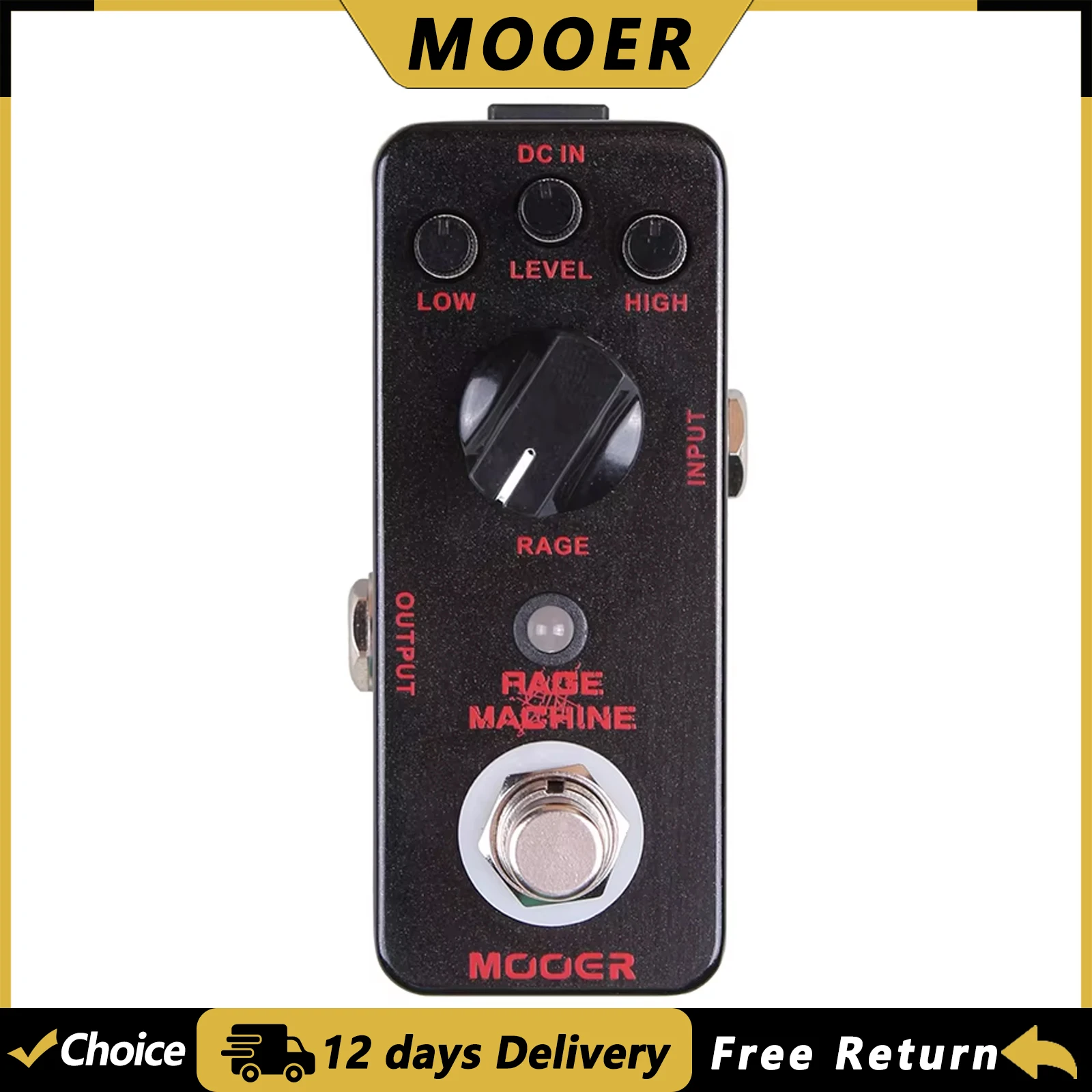 

MOOER Rage Machine Heavy Metal Distortion Pedal Guitar Effect Pedal True Bypass Metal Shell Electric Guitar Parts & Accessories