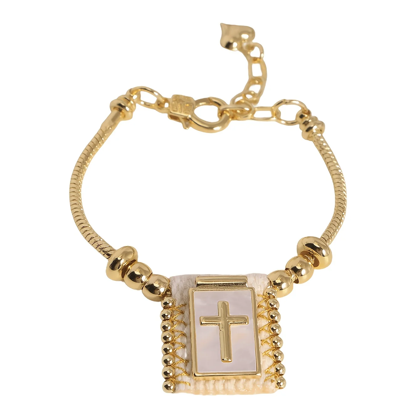 5 قطعة 18K مطلية بالذهب خمر ممسحة قذيفة الدينية سان بينيتو الصليب القلب مريم العذراء النحاس أساور الاكسسوارات اليدوية النساء