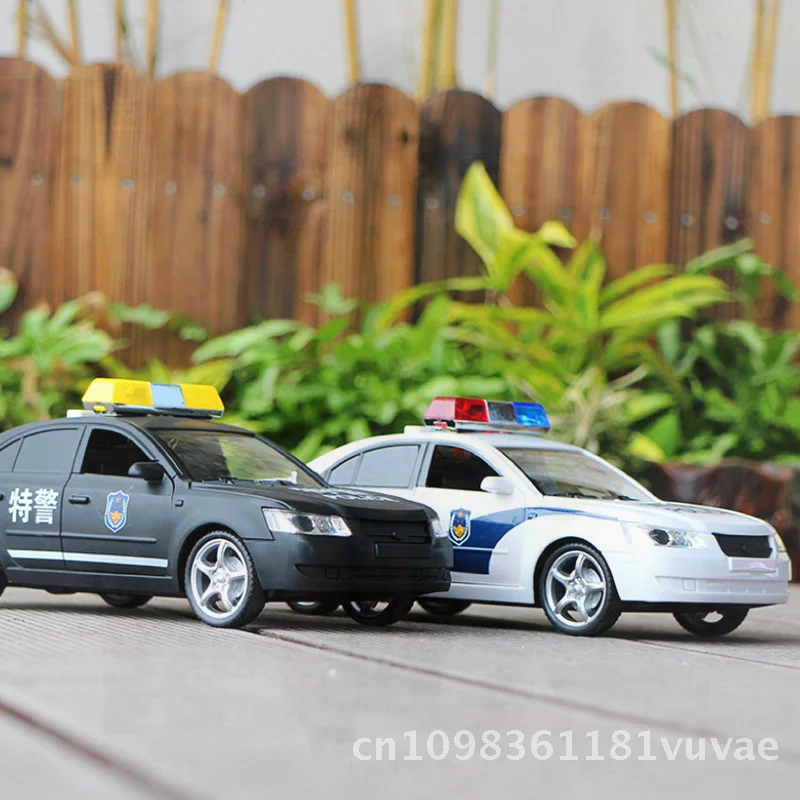 Jouet Jeep inertiel à l'échelle 1:16 pour enfants, voiture de police avec porte ouverte, véhicule de narration d'ambulance sonore et lumineuse