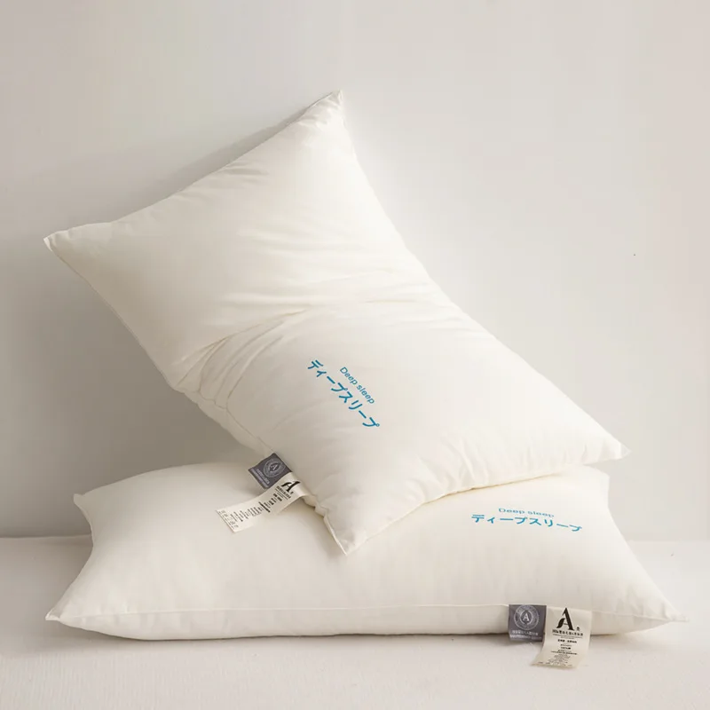 

Купите один, получите один бесплатный двойной сердечник подушки, простая и пушистая хлопковая бархатная подушка для защиты шеи с перьями, подушка для пары.