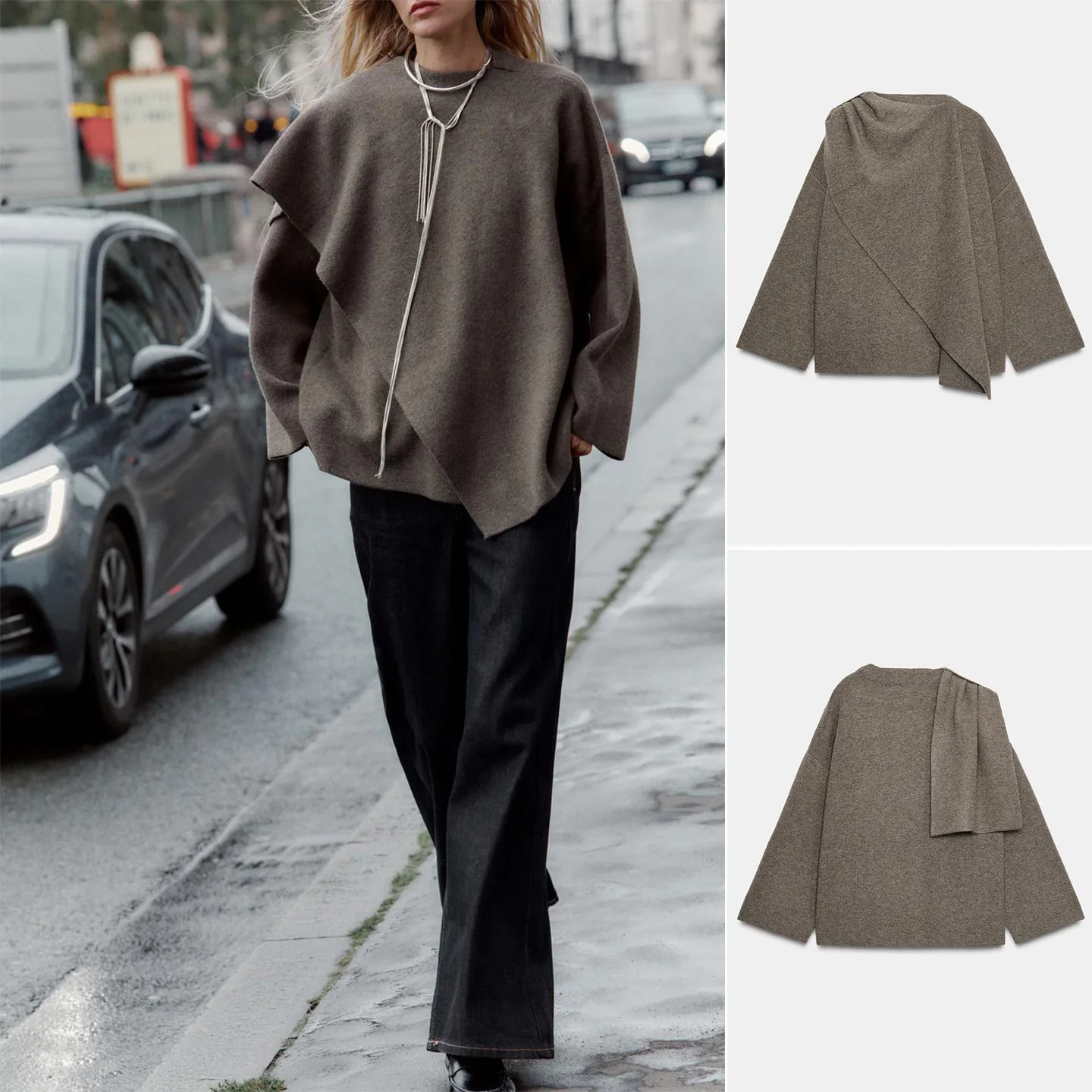 

Осень-зима, Новое поступление, женское повседневное длинное вязаное пальто Sve, шарф, одинаковый Jaet, полиэфирное волокно 00%