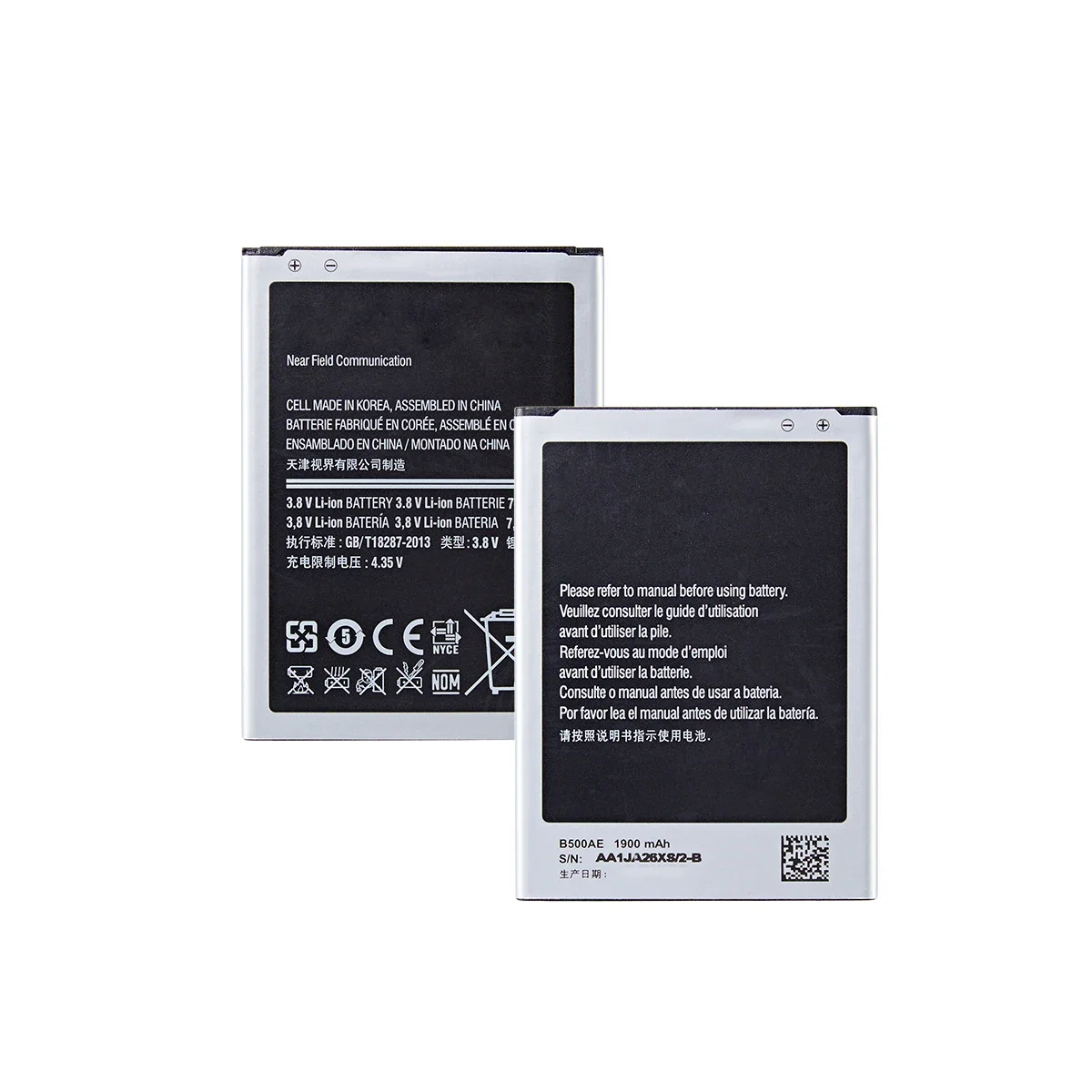 Brand New B500AE B500BE Battery 1900mAh For Samsung Galaxy S4 Mini i9192 i9195 i9190 i9198 J110 I435 I257 B500AE 3 Pin