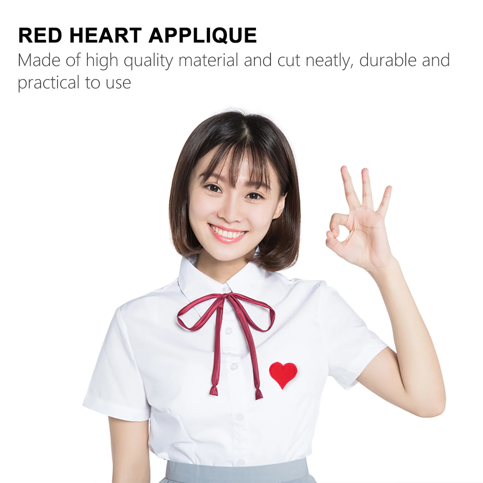 

20pcs Cloth Repair Patches Red Heart Applique Iron On Sew Diy Decorative Patch For Jeans Hats Shoes Clothing Accessories Craft