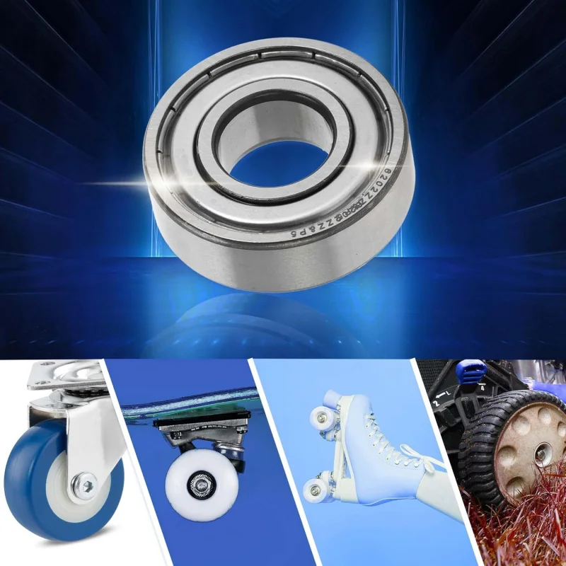 6202ZZ Deep Groove Ball Bearings 15x35x11mm Lubricated Double Metal Seal Silver Tone Printer Scooter Skateboard  - Pack of 2