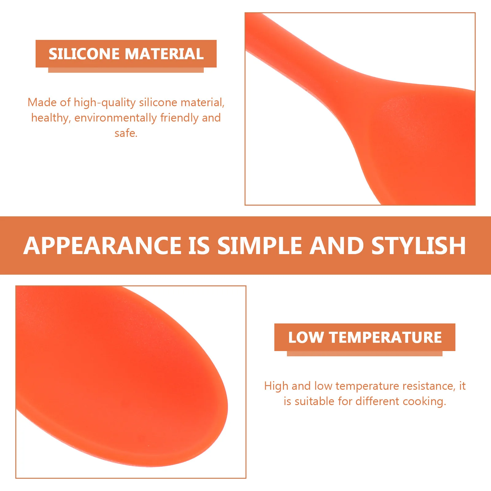 

4Pcs Silicone Spoons Premium Non-Stick Food Spoons with Ergonomic Handle for Cooking Stirring Mixing Serving Heat Resistant