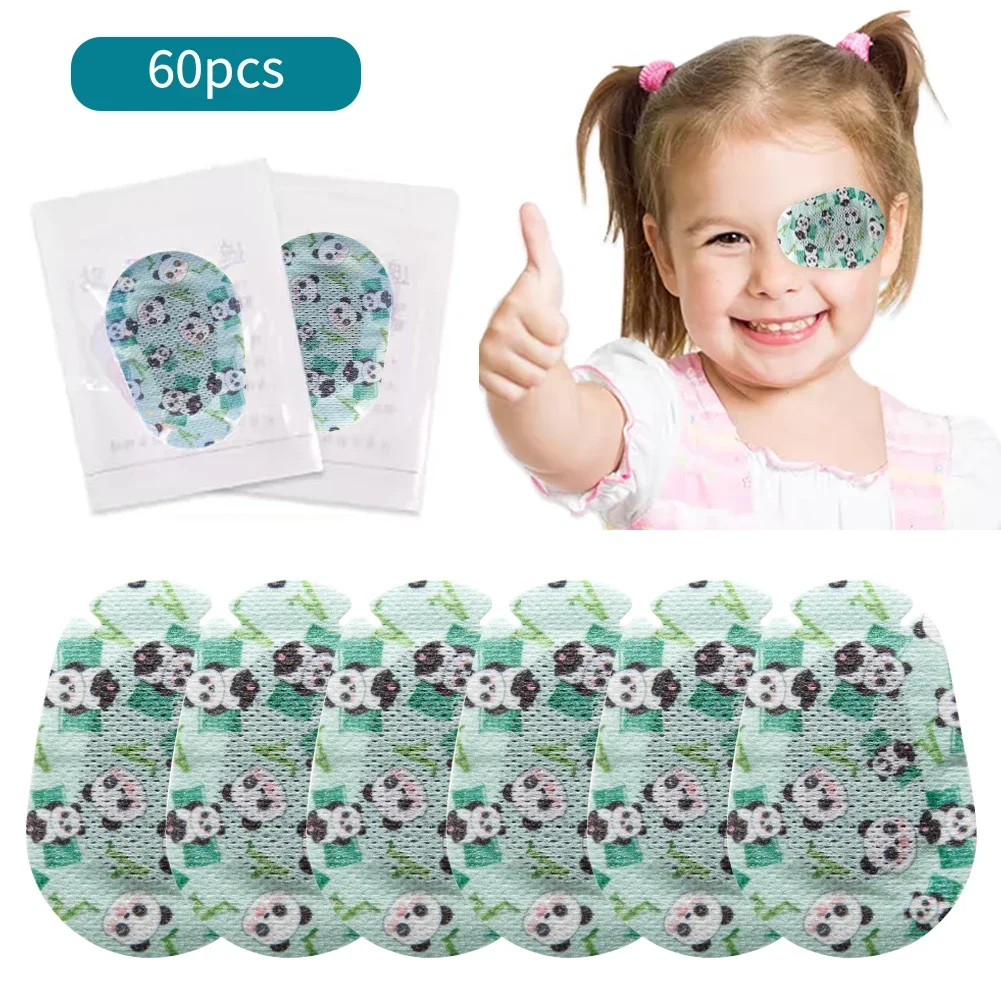 60Pcs/set Children Amblyopia Eye Patch Orthoptic Corrected Eye Training Patches Eyeshade Bandage for Boys Girls Lazy Eye Mask