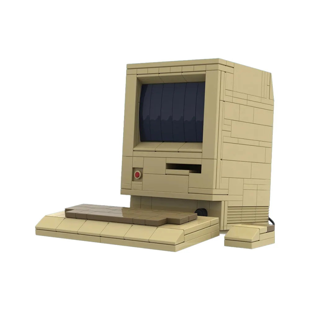 MOC Retro Computer Building Blocks Kit Vintage 1984 PC Brick Set For Adult Builders DIY Assembly Display Collectible