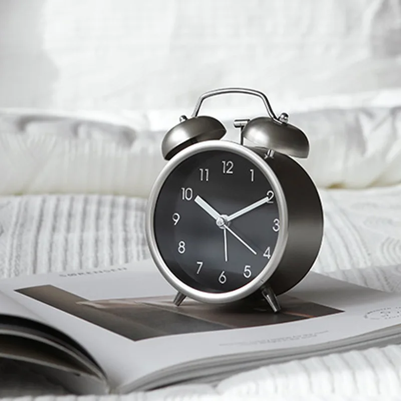 Creative Mechanical Small Alarm Clock Personality Student Bedroom Bedside Mute Clock Modern Simple Alarm Clock Table Clock LD397