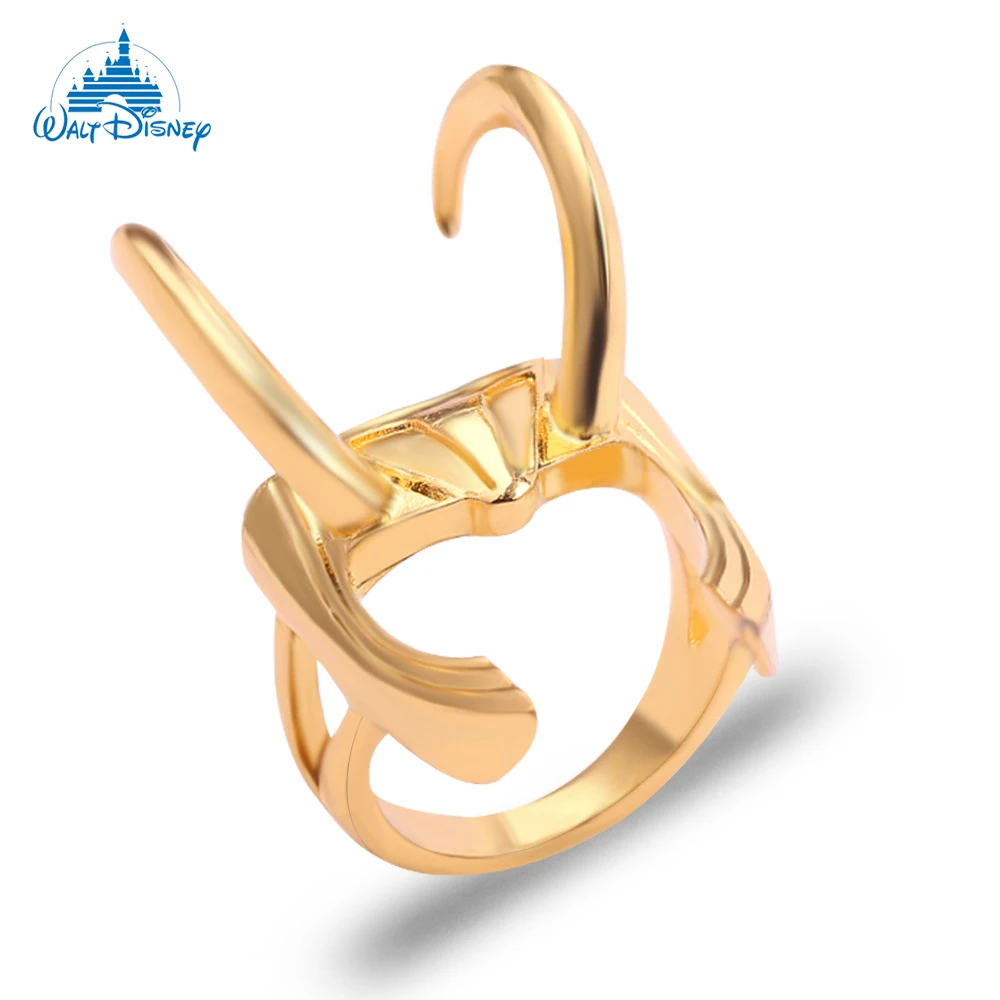 Disney Marvel Anti Hero Loki Ring Gold Color Helmet Finger Rings Avengers Creative Jewelry Simple Fashion Accessories For Fans