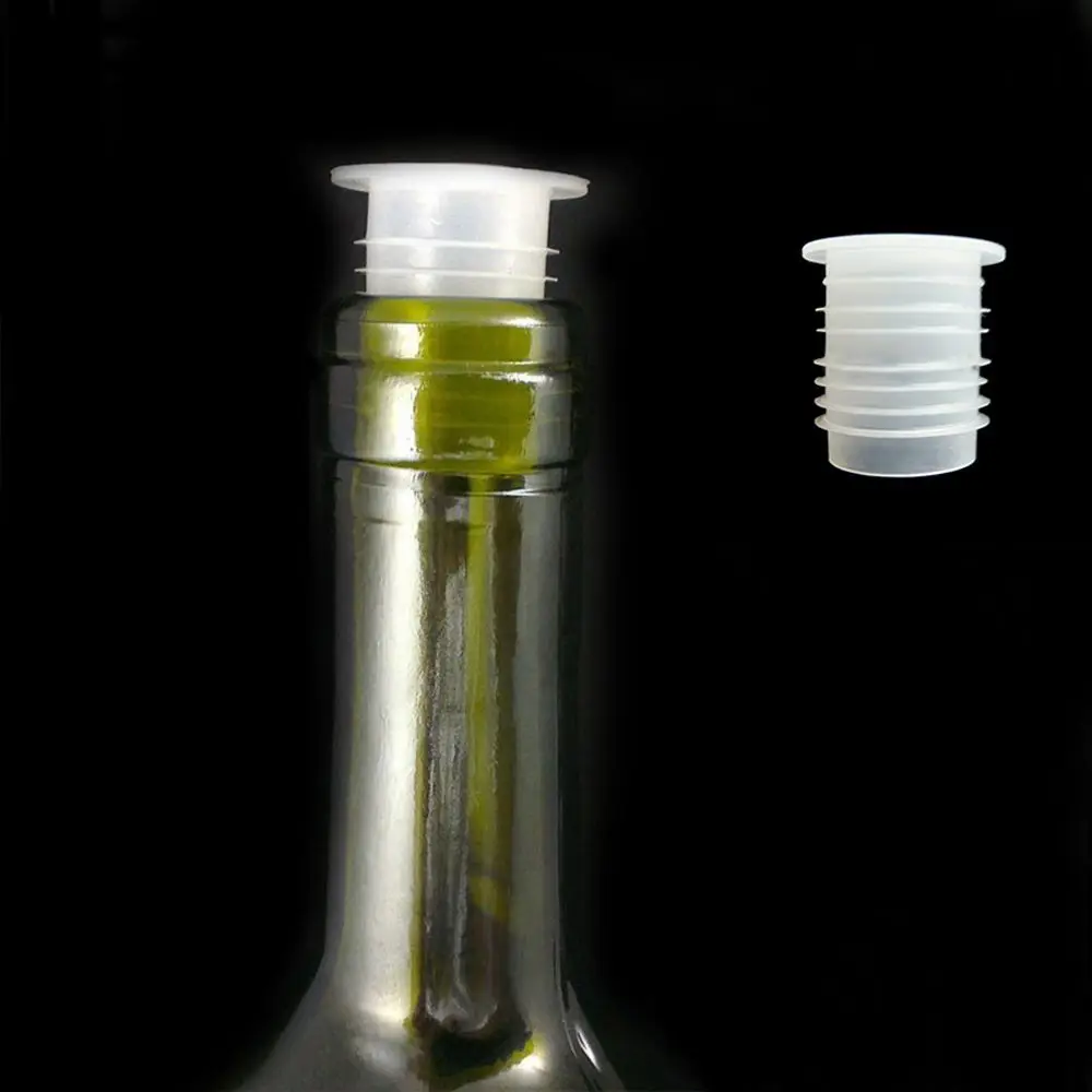 Tapón de plástico transparente para botella de vino y cerveza, 10 Uds., 7 tornillos, tapón para botella de cerveza, tapas de plástico PE, tapón de plástico de grado