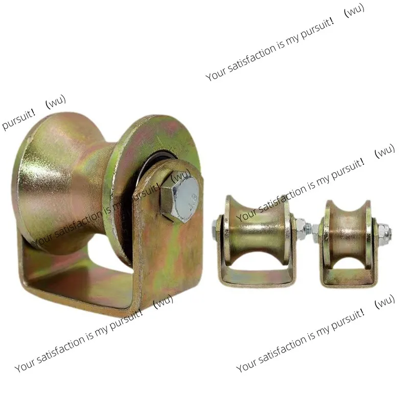 For Round Steel Pipe U-shaped Track Wheel Double Bearing Sliding Door Grooved Fixed Load Pulley view 3