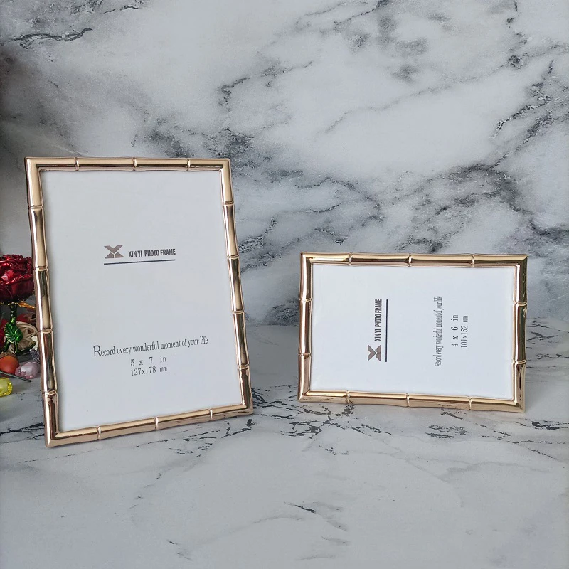Modern Minimalist Light Gold Metal Picture Frame Stylish Decorative Tabletop Display Frame for Photos and Artwork Home Decor