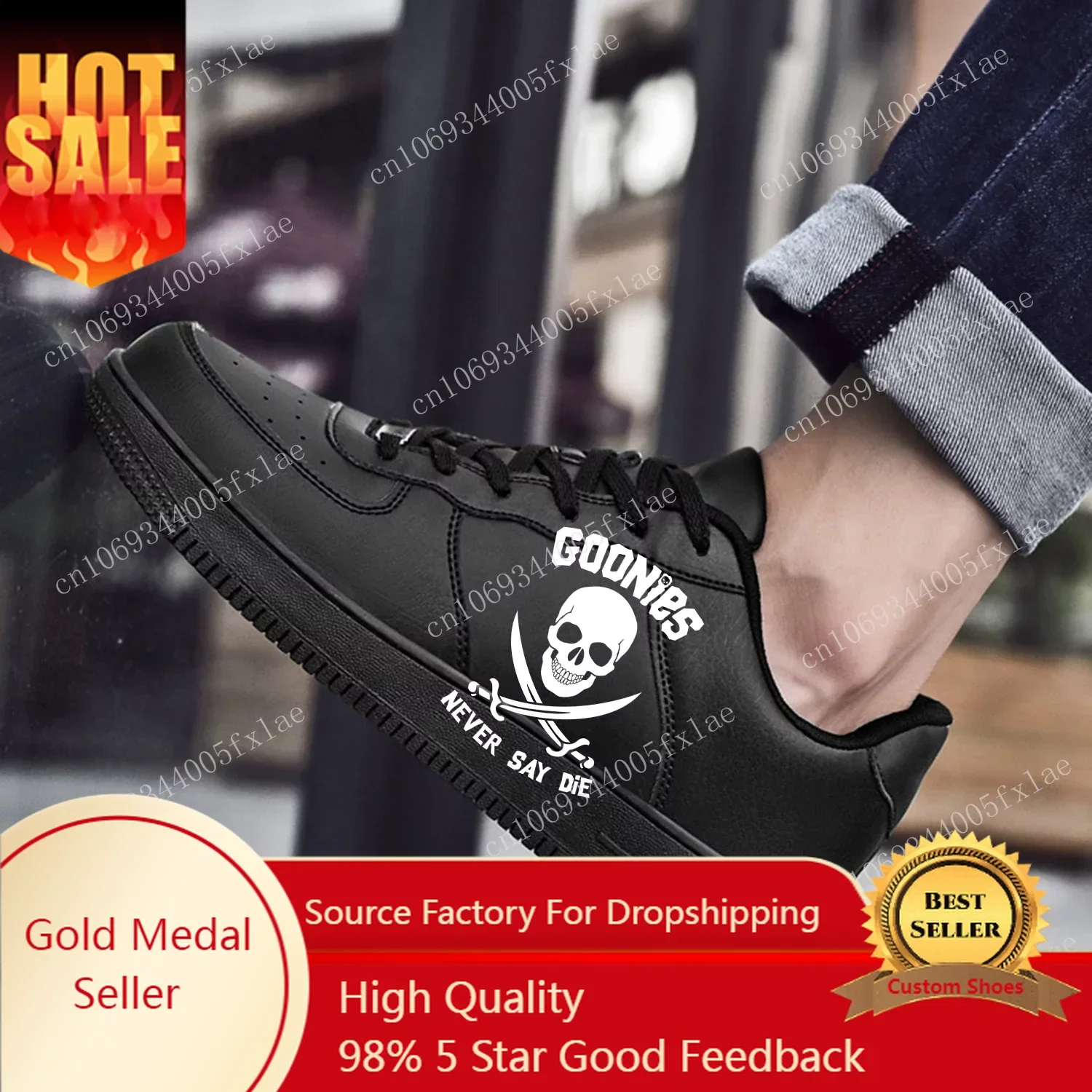 

Goonies Never Say Die AF Basketball Mens Womens Sports Running High Quality Flats Force Sneakers Lace Up Mesh Customized Shoe