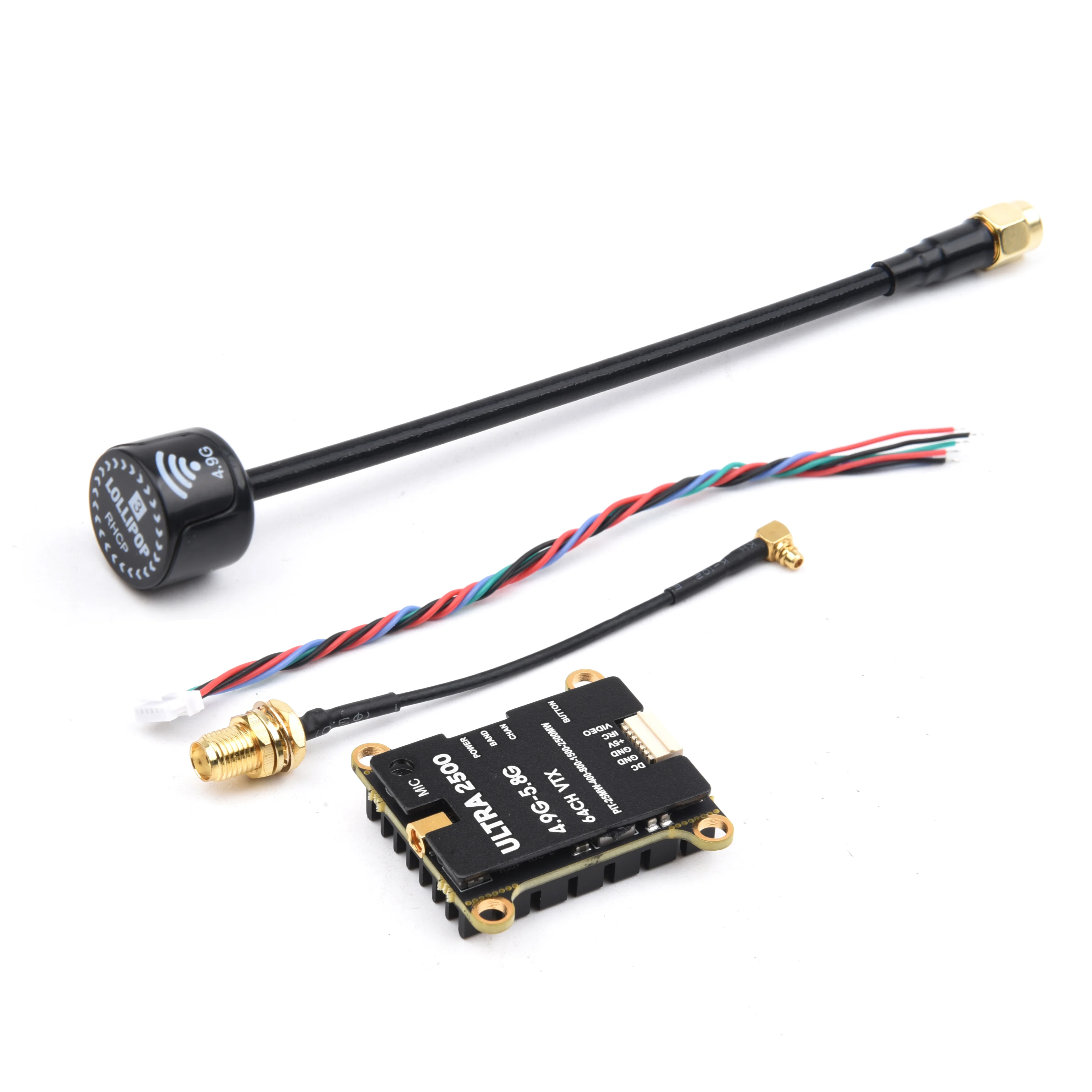 NOWY 64CH 4.9G-5.8G 1.6W / 2.5W Nadajnik FPV VTX z anteną do ramy drona wyścigowego FPV dalekiego zasięgu