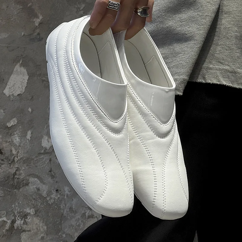 

Мужская повседневная обувь из натуральной кожи, роскошные брендовые мужские лоферы, мокасины, дышащие черные туфли без шнуровки, большие размеры 37-46