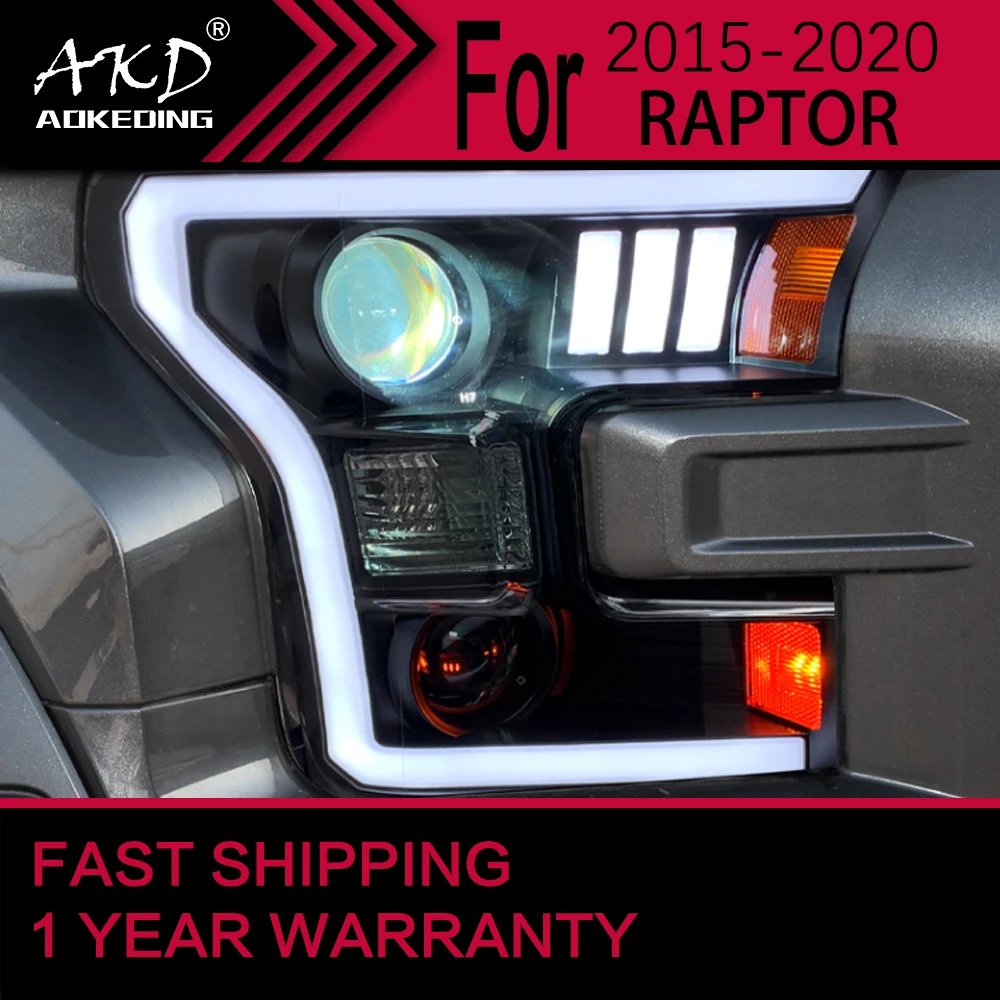 

Car Lights for Honda Ford F150 Raptor LED Headlight 2015-2020 F-150 Raptor Head Lamp Drl Projector Lens Automotive Accessories