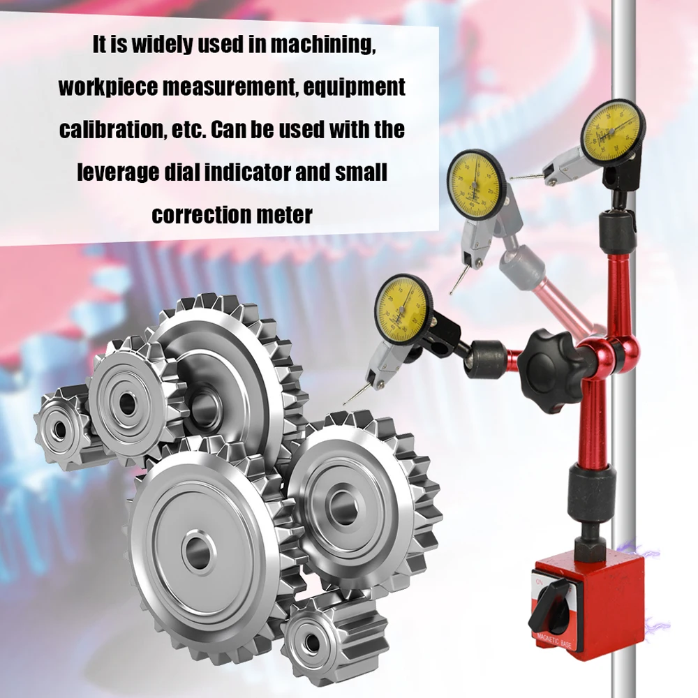 Dial Indicator Magnetic Holder Dial Bore Gauge Magnetic Stand Base Micrometer Measure Tools Hour Type Indicator Comparator Watch