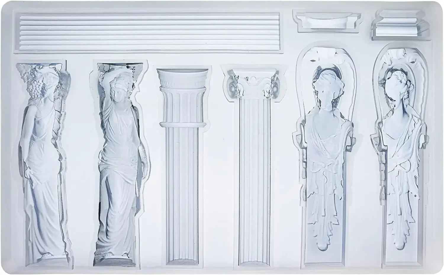 Baroque Relief Embossed Art Silicone Mold Air Dry Clay Plaster, Decorative Column and Sculpture Statue Epoxy Resin Molds