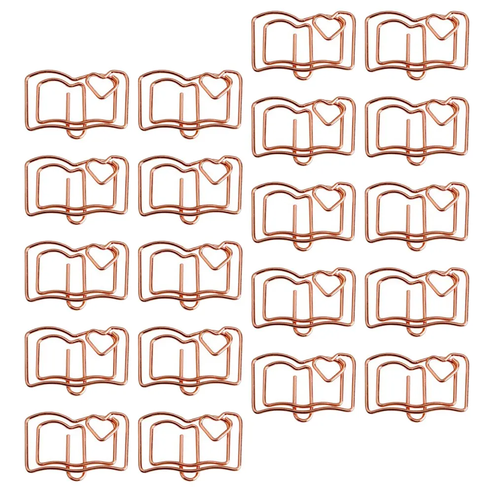 30pcs Book Notes Folder Decorative Stainless Steel Paper Clips Multi-use Document Accessories Office Supplies Mini Exquisite