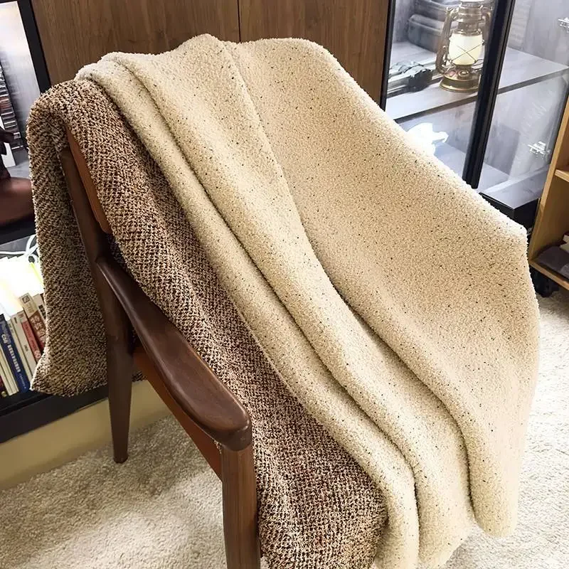 Designer Sunflower Class A Autumn and Winter Half-edge Fleece Knitted Blanket Sofa Office Nap Blanket