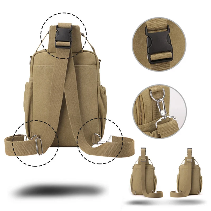 Mochila de lona retro para senderismo – Bandolera cruzada hombre - imagen 3